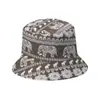 Chapéu de Pescador Elefante Estilo Étnico Proteção Solar Chapéu de Sol Chapéu de Bacia Dupla Face Chapéu com Máscara Facial Estampada Feminino Masculino Europeu e Americano