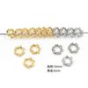 Color fuerte cobre chapado oro blanco incrustado circonita cuenta espaciadora copo de nieve cuenta barril colgante Passepartout accesorios de joyería diy