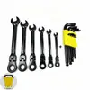 Juego de Llaves Combinadas Manuales de 72 Dientes Cr-V Ratchet Ajustable Acero al Carbono #45 Dado Hexagonal Herramientas de Reparación Automotriz