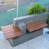 Banco de terrazo creativo de hormigón visto banco combinado a medida para jardín exterior paisaje zona turística