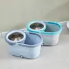 Set de Mopa Giratoria, Manos Libres, Hogar, Persona Perezosa, Cabezal de Mopa Giratorio para Escurrir, Cubo para Mopa, Set de Mopa Limpieza en un Paso