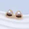 Aretes de Perla de Agua Dulce Natural para Mujer Ojo de Tigre Adornos de Oreja Retro Triángulo Lujo Ligero Nicho Sensación de Alta Gama Pendientes Venta al por Mayor