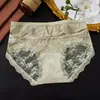 Panty de encaje puro y ligero de tiro medio con malla calada, cobertura tridimensional de cadera, alta elasticidad y transpirabilidad, bragas triangulares para mujer 6806