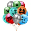 Decoração para Festa de Jogo Pixel Jogador Minerador Balão com Lantejoulas Douradas Combinação Tema de Jogo Festa de Aniversário