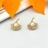 Pendientes de Ginkgo Perla, Pendientes Pequeños y de Moda para Mujer, Diseño de Nicho, Sencillos y Elegantes, Nuevo Estilo Versátil