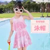 Traje de Banho Infantil para Meninas 2025 Novo Dividido Fofo Traje de Banho Estilo Coreano Bebê Menina Moda Menina Crianças Médias e Grandes