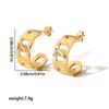 Exclusivo transfronterizo para explosiones pendientes de acero inoxidable de oro de 18k alta sensación de lujo pendientes moda red roja joyería al por mayor