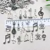Aleación de Zinc y Plata Antigua Transfronteriza Notas Aleatorias de Instrumentos Musicales Serie Musical de Guitarra Accesorios para Pulseras, Collares, Joyería DIY