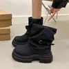 Botas Martin Gruesas de Suela para Mujer 2026 Nueva Primavera/Otoño Color Café con Piernas que Aumentan la Altura, Estilo Británico, Botines Cortos Maillard