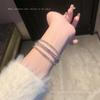 Pulsera de Circonita Perla Diseño de Nicho Brazalete Apilable de Pedrería Estilo Frío Moda Versátil Temperamento Sentido Avanzado Joyería de Mano