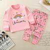 Roupa interior das crianças terno algodão pijamas meninas bebê roupas de outono calças compridas algodão meninos roupas para casa roupas infantis atacado