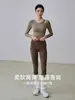 Roupa de Yoga Esportiva Plus Size para Verão com Sutiã Embutido Emagrecedor Secagem Rápida Manga Longa Roupas para Fitness Pilates Treinamento