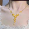 Collar de nieve con flor de ciruelo de Vietnam Shajin, elegante cadena de clavícula dorada, cadena de flores, cadena integrada simple de moda