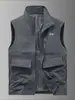 Chaleco para Hombre JEEP SPIRIT con Cuello Alto y Múltiples Bolsillos Chaleco Casual para Exteriores de Pesca Chaleco de Secado Rápido