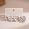 Set de Aretes Irregulares Plegados en Forma de C Transfronterizos Europeos y Americanos, Aretes Huecos Personalizados Retro, Aretes de Lujo Ligero de Alta Gama