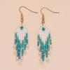 Pendientes largos con borlas degradadas para mujer, estilo bohemio europeo y americano, ideal como regalo de verano para novias, venta al por mayor