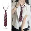Corbata Jk Borgoña para Mujer, Estilo Japonés, Corbata de Rayas Perezosas Sin Nudo, Uniforme Académico, Foto de Graduación, Accesorio de Uniforme Escolar