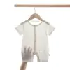 Enterizo de Manga Corta de Verano para Recién Nacidos, Conjunto para Gateo de Bebés, Enterizo Corto para Bebé, Estampado Floral, Unisex, Monos Delgados de Jacquard