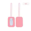 Etiqueta de mala de silicone personalizada com cordão, etiqueta de identificação de mala anti-perda, etiqueta de identificação de bolsa