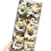 Boneca de pelúcia fofa cor café com leite do desenho animado KT cat, elástico de cabelo infantil em formato de tripa, acessório de cabelo versátil estilo coreano para meninas