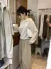 Elegante top de punto sin hombros, top elegante de manga larga para otoño 2026 para mujer