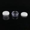 Caja de crema redonda transparente de 10 ml, pequeña capacidad, para crema facial, subcaja, material de embalaje, muestra de productos para el cuidado de la piel, subembotellado.