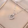 Collar para Mujer, Estilo Japonés y Coreano, Forma de Corazón, Diseño Dinámico, Collar Corazón del Océano, Nuevo Diseño de Moda, Cadena para Clavícula con Forma de Corazón