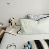 Conjunto de Três Peças Verão Fresco Listrado Misto Macio Fosco Estilo Blogueira Ins, Tapete Dobrável Lavável à Máquina, Tapete para Ar Condicionado