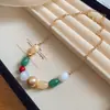Collar de cuentas geométricas de gradiente de color transfronterizo europeo y americano Estilo Vacaciones en la Playa Cadena para la clavícula Lujo Ligero Sensación de Alta Gama Collar Venta al por mayor