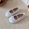 Sapatos Brilhantes de Princesa para Meninas, Novos Sapatos Mary Jane de Couro com Laço para Outono, Sapatos Slip-On Macios para Apresentação Infantil