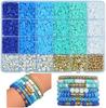 Kit de Fazer Pulseira com Contas de Argila Multicoloridas Conjunto de Correntes Pulseira de Contas Douradas Fabricação de Joias com Kit de Contas com Letras