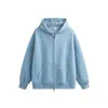 Marca de Moda de Alta Rua Europeia e Americana Transfronteiriça Outono e Inverno Novo Moletom com Capuz e Zíper Pesado 400g Cardigan Casaco Casual Solto