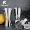Taza medidora mezcladora de doble cabeza de acero inoxidable 304, taza de onzas de 15/30 ml con borde enrollado, taza medidora de 30/60 ml con escala
