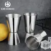Taza medidora mezcladora de doble extremo de acero inoxidable 304 seleccionada cuidadosamente, taza de onzas de 15/30 ml con borde enrollado, taza medidora de 30/60 ml con marcas