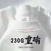Personalizable - Tela de peso pesado de 320 g Manga corta para hombre Verano Algodón Puro Grueso Algodón de Xinjiang Estilo Americano Manga media Camiseta Básica