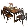 Nova Mesa de Jantar de Madeira Maciça Estilo Chinês Simples Restaurante Luxo Leve Retangular Mesa de Jantar para Casa Combinação de Mesa e Cadeiras para Apartamento Pequeno Móveis