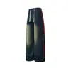 Calça jeans retro americana de três listras para homens, tendência primavera/verão high-street, perna reta, solta, perna larga, listrada, calça longa