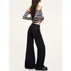 Jeans de mezclilla cruda de doble botón para mujer, tendencia 2026 nuevo estilo, ajuste holgado de chica hot americana, no pegajosos, pantalones ligeramente acampanados