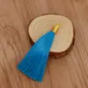 Anel de puxar 8cm fio dourado chapéu canelado borla borla marcador de página pingente sachê diy sachê borla leque borla