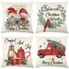 Funda de almohada navideña más vendida transfronteriza con estampado festivo de Papá Noel, funda de almohada para decoración del hogar, venta al por mayor directa del fabricante