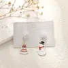 Pendientes navideños de diamantes con dibujos animados, transfronterizos europeos y americanos, pendientes asimétricos de alta gama para mujer, decoraciones navideñas