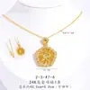 Conjunto de Colar e Pulseira com Pingente de Flor Oca Cravejado de Diamantes Banhado a Ouro 24K em Novo Estilo Chinês com Acabamento de Luxo, Mesmo Estilo dos Usados em Lojas de Ouro