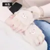 Guantes de Invierno para Mujer Nuevos Engrosados Cálidos de Medio Dedo Estilo Coreano Versátiles Dibujos Animados de Moda Populares en Internet para Estudiantes