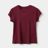 Camiseta de Tricô com Manga Curta e Gola Redonda para Mulheres em Tencel Aprimorado com Lã Top Versátil Roupa Feminina de Verão