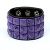 Joias Novas Europeias e Americanas Mais Vendidas, Pulseira de Couro Quadrada Colorida Criativa Estilo Punk Hip-Hop, Acessórios para Performance de Palco