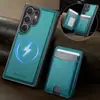 Funda para teléfono tipo tarjeta adecuada para Samsung S26Ultra, Soporte magnético para Samsung S25P, Soporte para tarjetas con carga inalámbrica