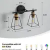 Luminária de Parede com Espelho Estilo Industrial Retrô Americano para Restaurante, Quarto, Varanda, Balcão de Bar, Lâmpada de Parede Criativa Transfronteiriça de Cabeça Dupla e Tripla