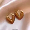 Pendientes Maillard Retro Ámbar Dorado 2025 Nuevo Estilo Popular Lujo Accesible Pendientes Elegantes de Gama Alta para Mujer