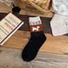 Meias de cashmere vintage point yarn femininas, cano médio, outono e inverno, forradas com lã, espessadas, quentes, japonesas, fofas, meias de lã para cachorros