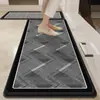Tapete Absorbente de Secado Rápido Largo para Cocina, Tapete para Pies de Barro Diatomeas a Prueba de Aceite y Antideslizante, Tapete de Piso Doméstico Resistente a Manchas, Resistente al Desgaste y Fácil de Cuidar